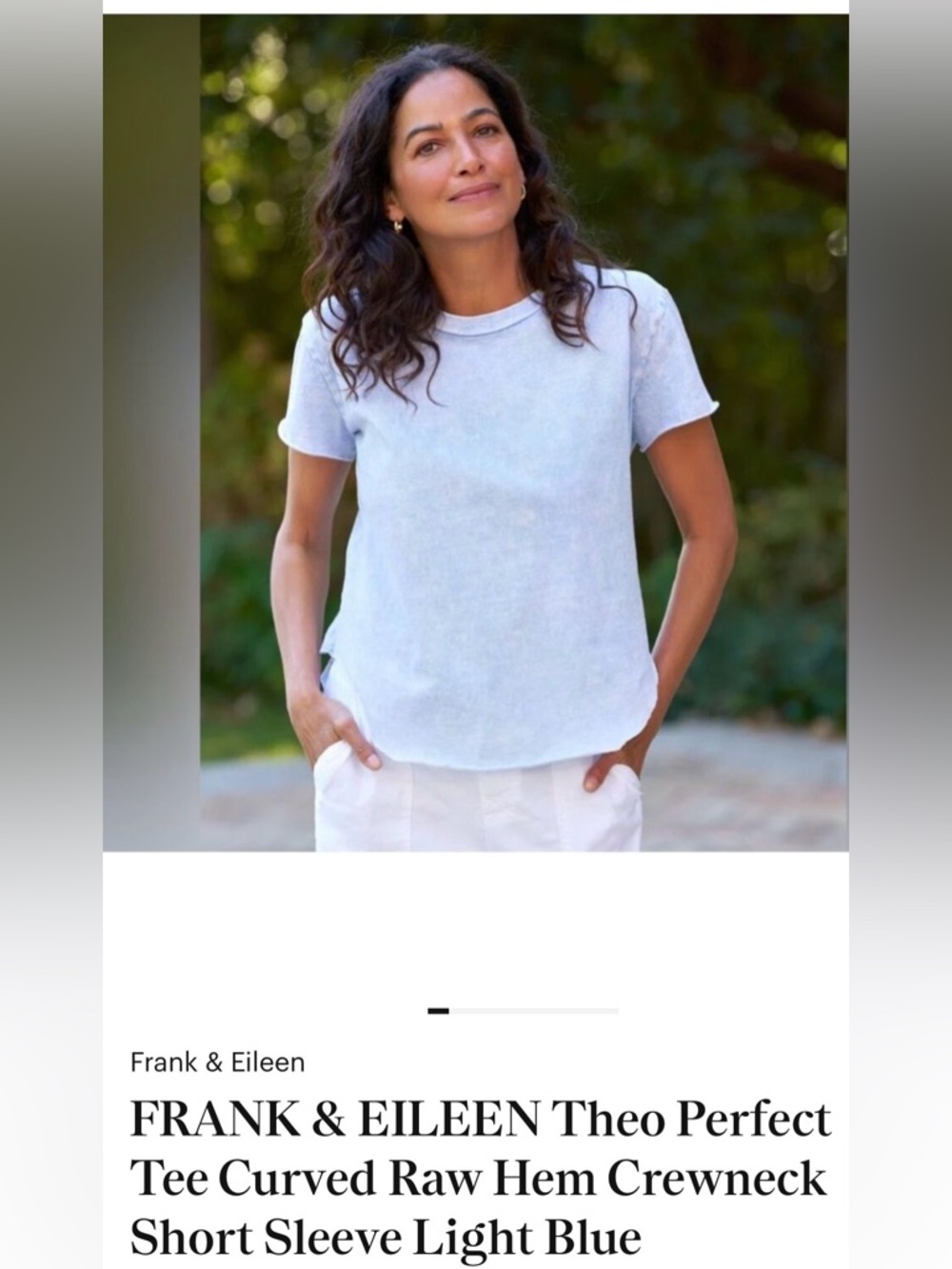 NWT Frank and Eileen L Theo, perfect T-shirt in ice light blue